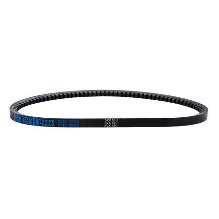 D&D 5VX510 Cogged, Wedge V-Belt, 51 in Outside Length, 5/8 in Top Width, 17/32 in Thickness, 1 Ribs 5VX510